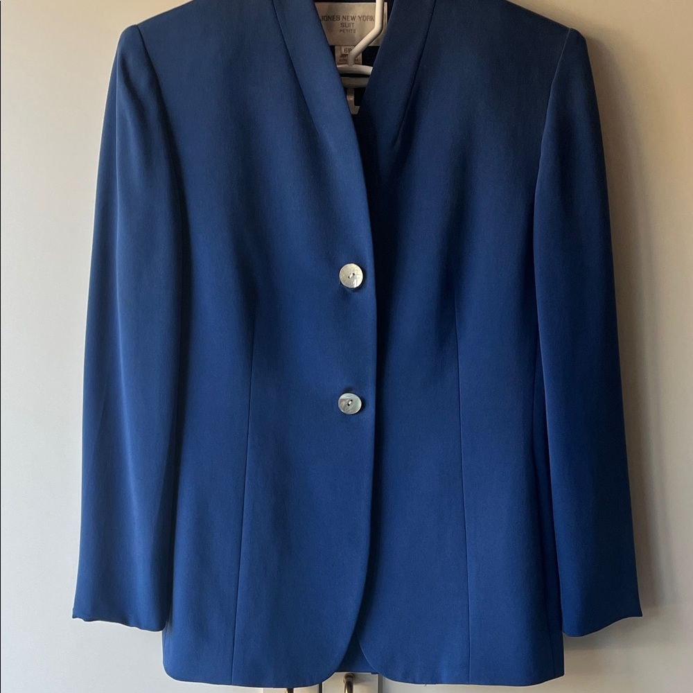Jones New York Royal Blue Suit with Blazer and Skirt